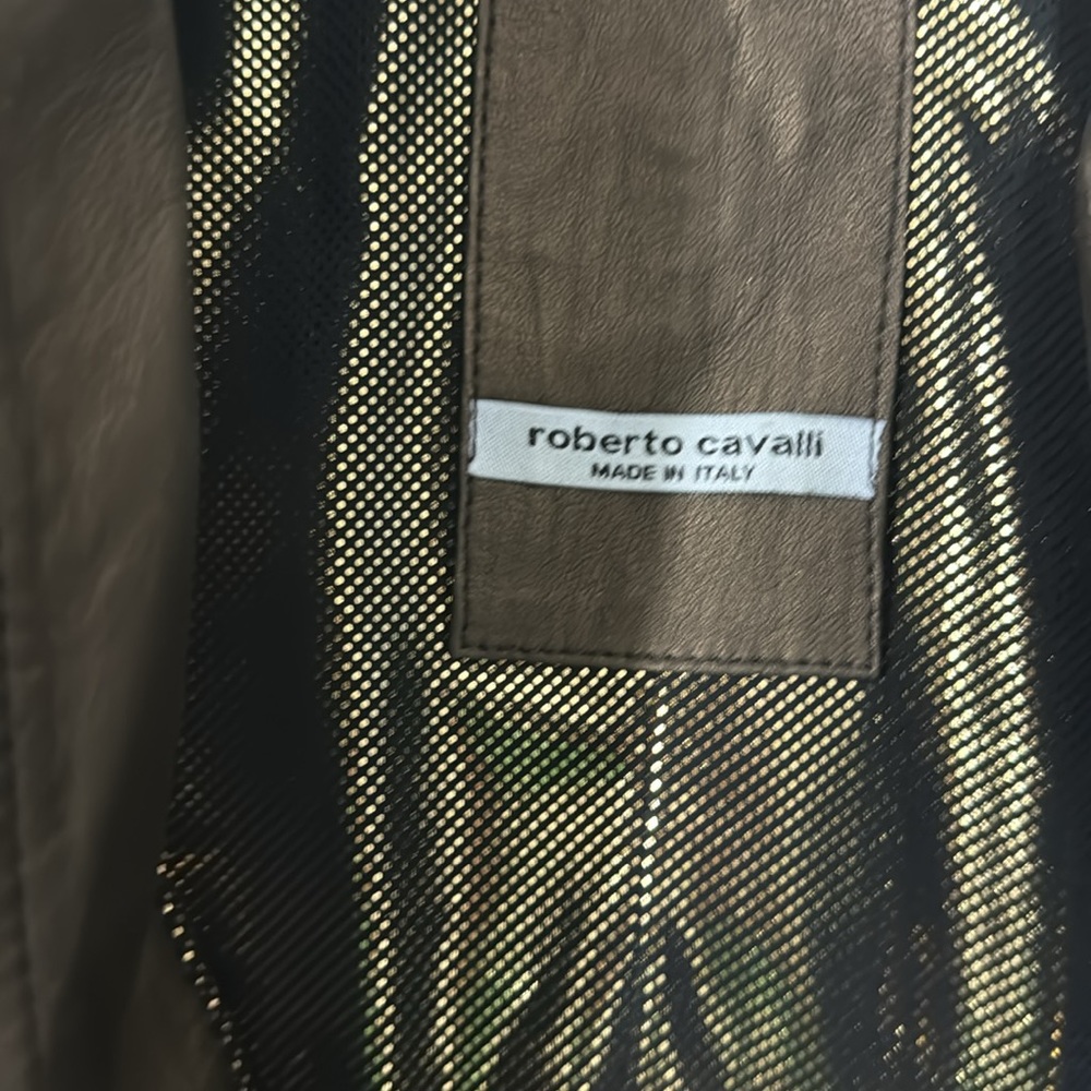 Beautiful Roberto Cavalli leather copper brown jacket blazer, 💯 authentic - Picture 2 of 4